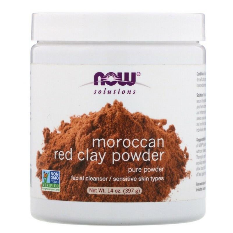 Solutions,Moroccan Red Clay Powder, 14 oz (397 g) - Now Foods