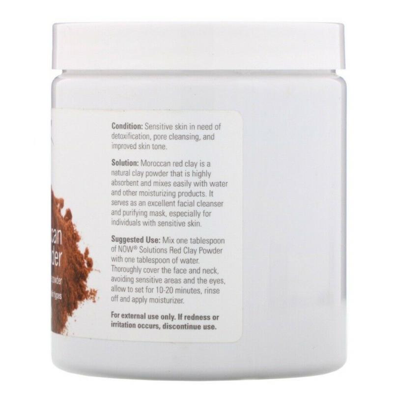 Solutions,Moroccan Red Clay Powder, 14 oz (397 g) - Now Foods