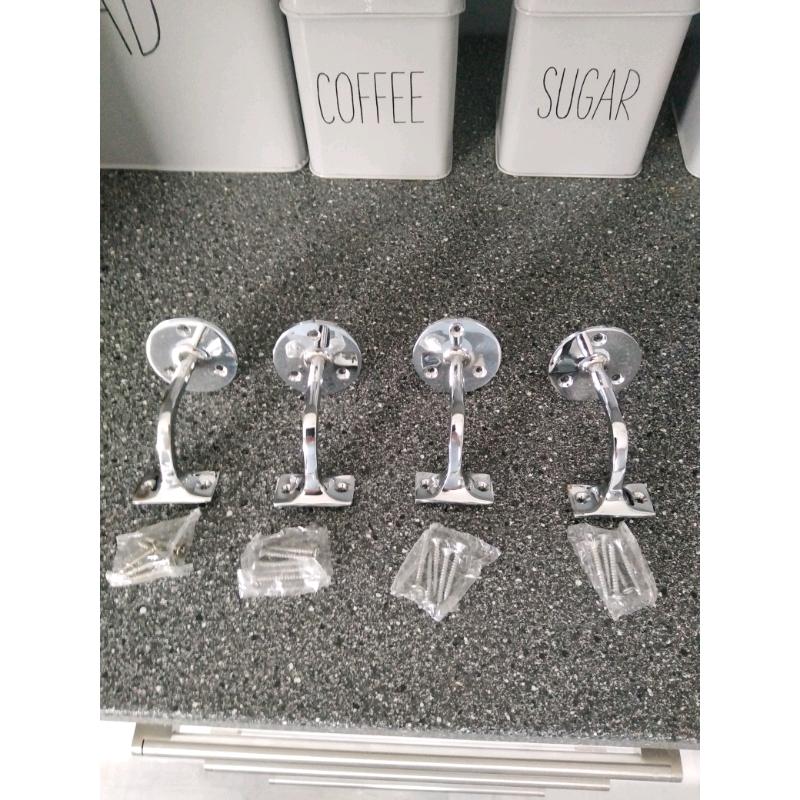 Chrome handrail brackets