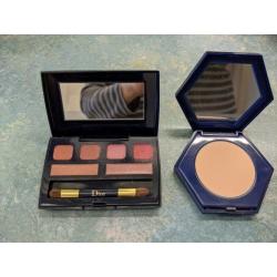 9 DIOR MAKEUP ITEMS LIPSTICK PALETTE, 3 LIPSTICKS, PRESSED POWDER COMPACT 621, BRUSH, SHARPENERS