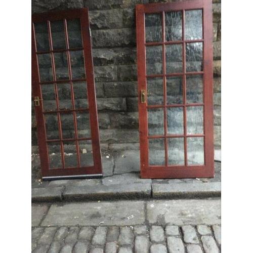 Wood glazed interior doors x 2