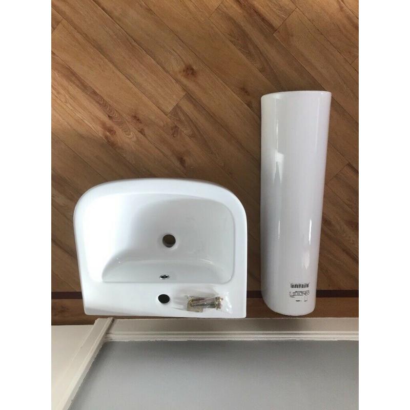 Brand new bathroom sink and pedestal