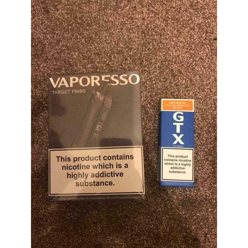 Vaporesso Target PM80 w/ 0.2 GTX Mesh Coils (Brand New)