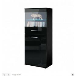 Black High Gloss Display/Storage Cabinet
