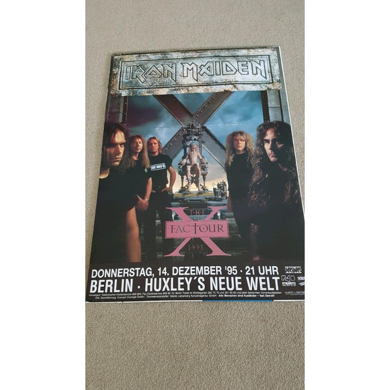 IRON MAIDEN THE X-FACTOR 1995 GERMAN BERLIN GIG CONCERT TOUR POSTER