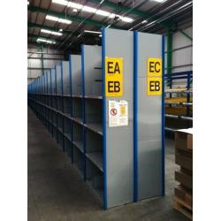JOB LOT 5 bays of dexion impex industrial shelving 2.1m high ( storage , pallet racking )