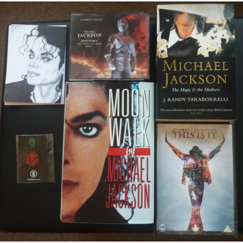 Michael Jackson Memorabilia Bundle - CD DVD Books Pin Badge Greetings Card