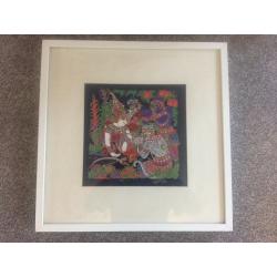 Large Framed Thailand Cloth Painting