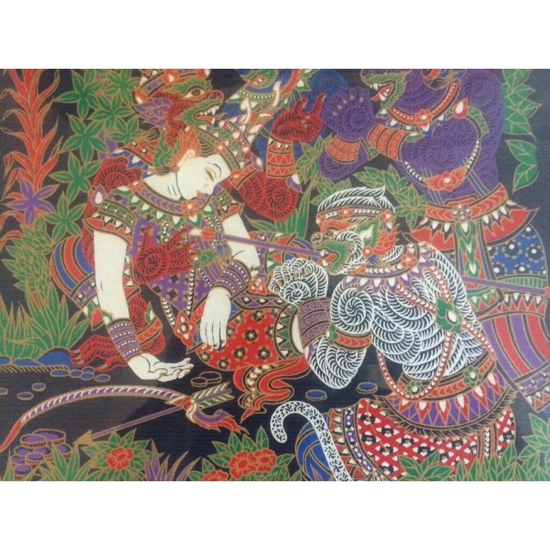 Large Framed Thailand Cloth Painting