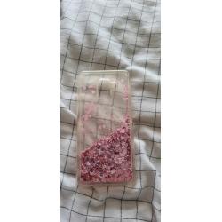 Pink moving glitter phone case for Samsung A8