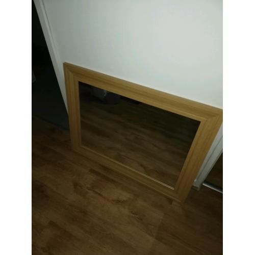 Large wood effect mirror very cheap