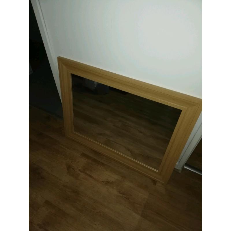 Large wood effect mirror very cheap