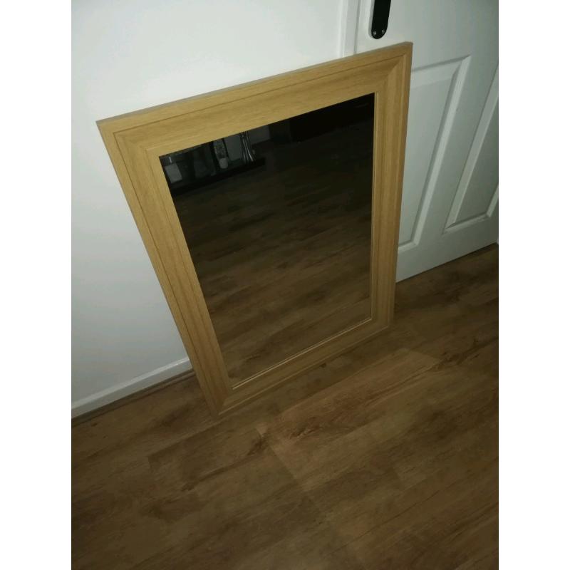 Large wood effect mirror very cheap