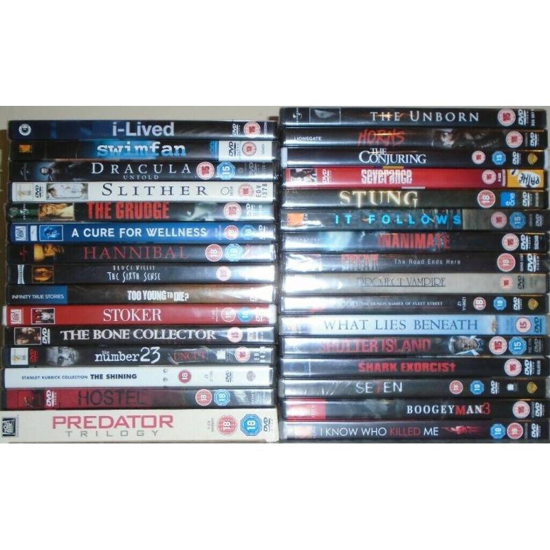 New DVDs: Horror Films (price per dvd, cheaper in quantity)
