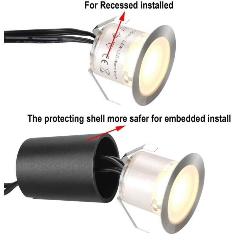 16Pcs Decking Lights,Deck Lights with Protecting Shell ?32mm,Warm White Deck Lighting