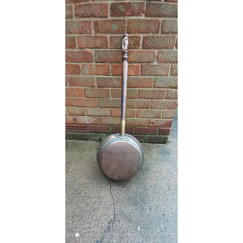 Vintage Copper & Brass Bed Warming Pan