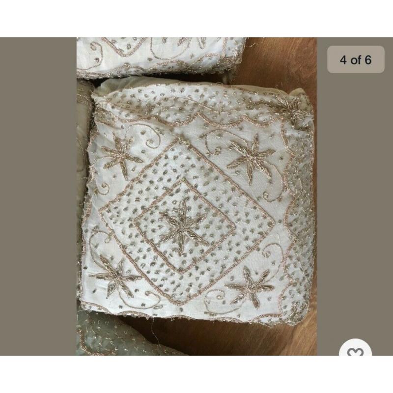 cream and gold cushion Indian hand made covers 40x40