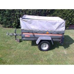 Trailer, Erka, 5'x3', Galvanised, Tipping Body, Drop Down Tail Gate, Removable custom built frame &