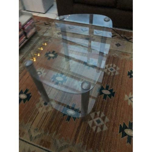 TV stand silver and glass