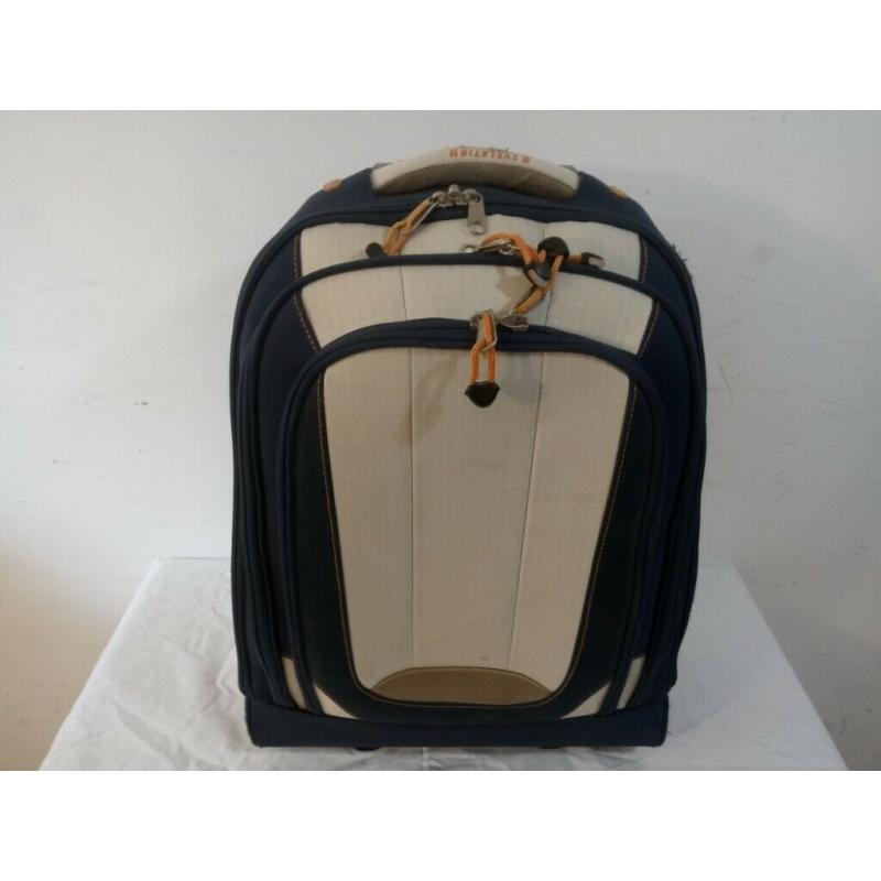 A used Dunlop soft large travel suitcase navy blue C030520