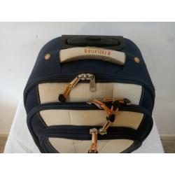 A used Dunlop soft large travel suitcase navy blue C030520