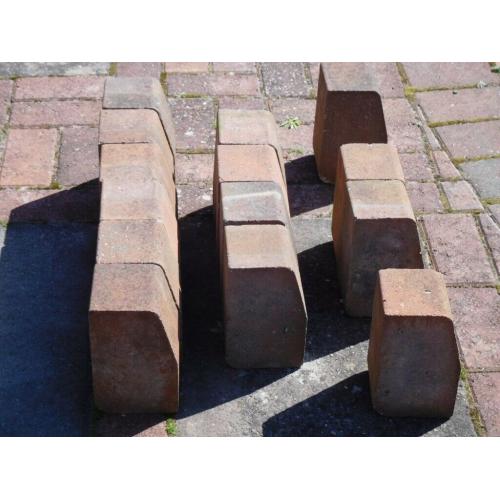 13 Unused Red Kerb Stones 200 x 100 x 120mm