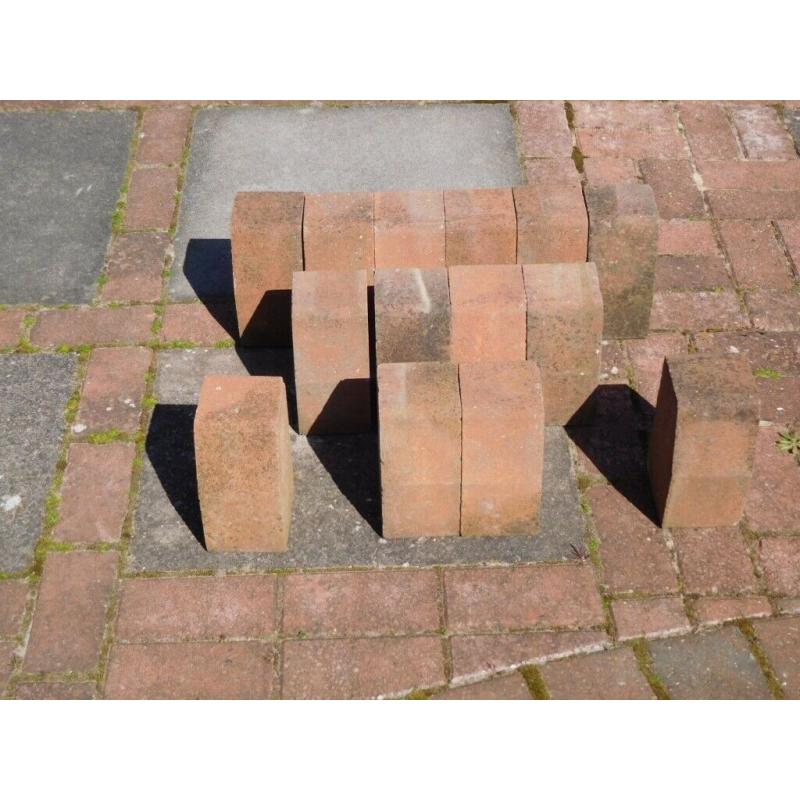 13 Unused Red Kerb Stones 200 x 100 x 120mm