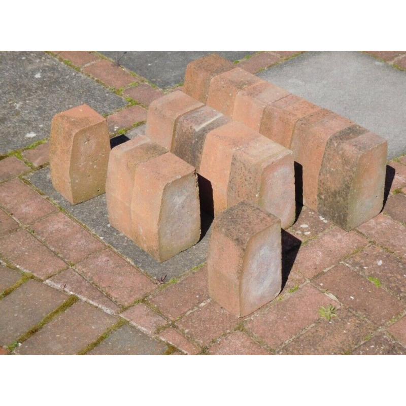 13 Unused Red Kerb Stones 200 x 100 x 120mm