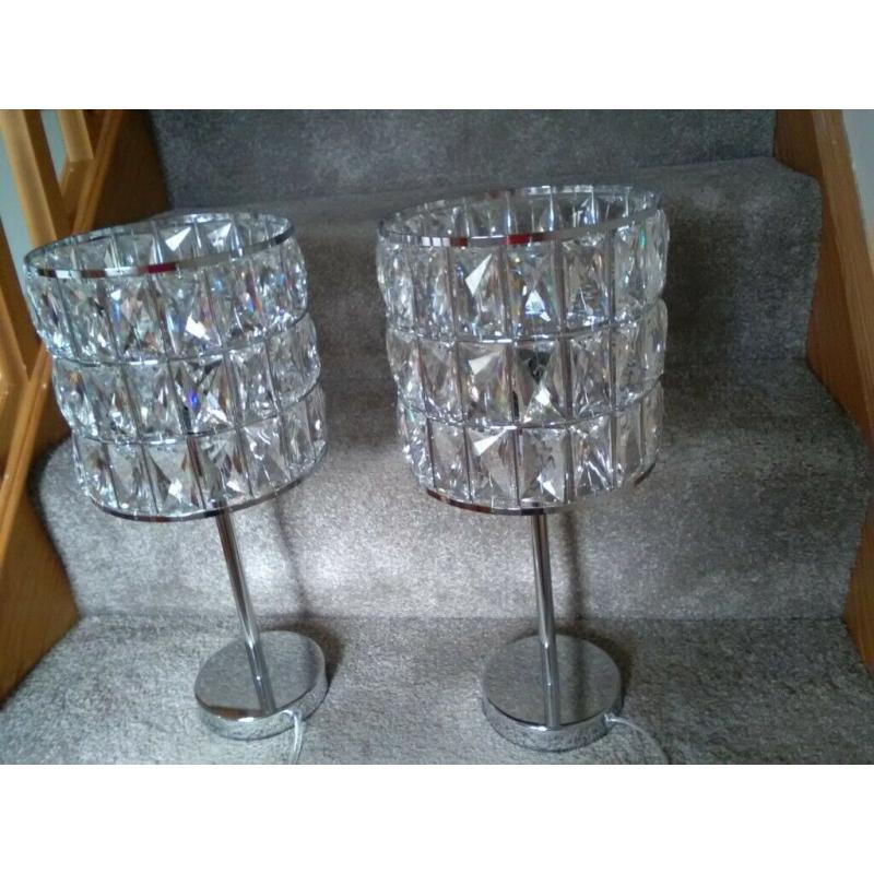 Set Of 2 Rosas Glass Drum Table Lamps from Very