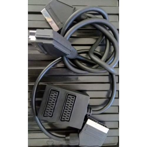 Twin / 2-way Scart Cable Adapter / Splitter + Scart Cable