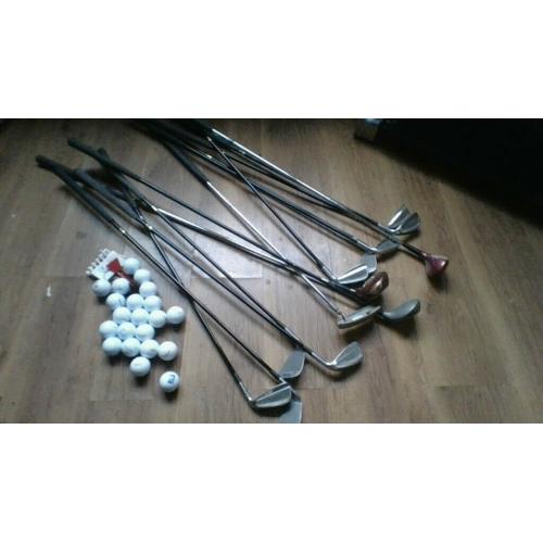 golf clubs plus golf balls