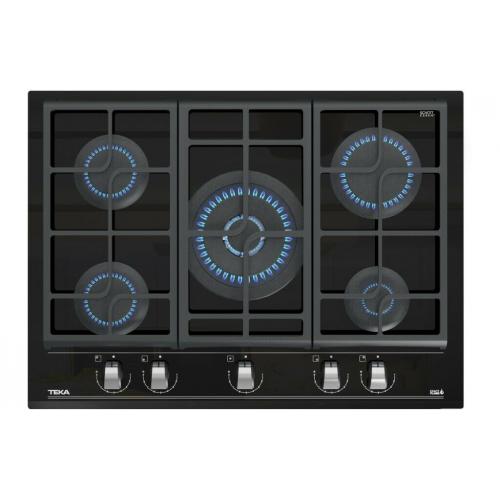 BRAND NEW GAS ON GLASS BLACK HOB - 5 BURNER
