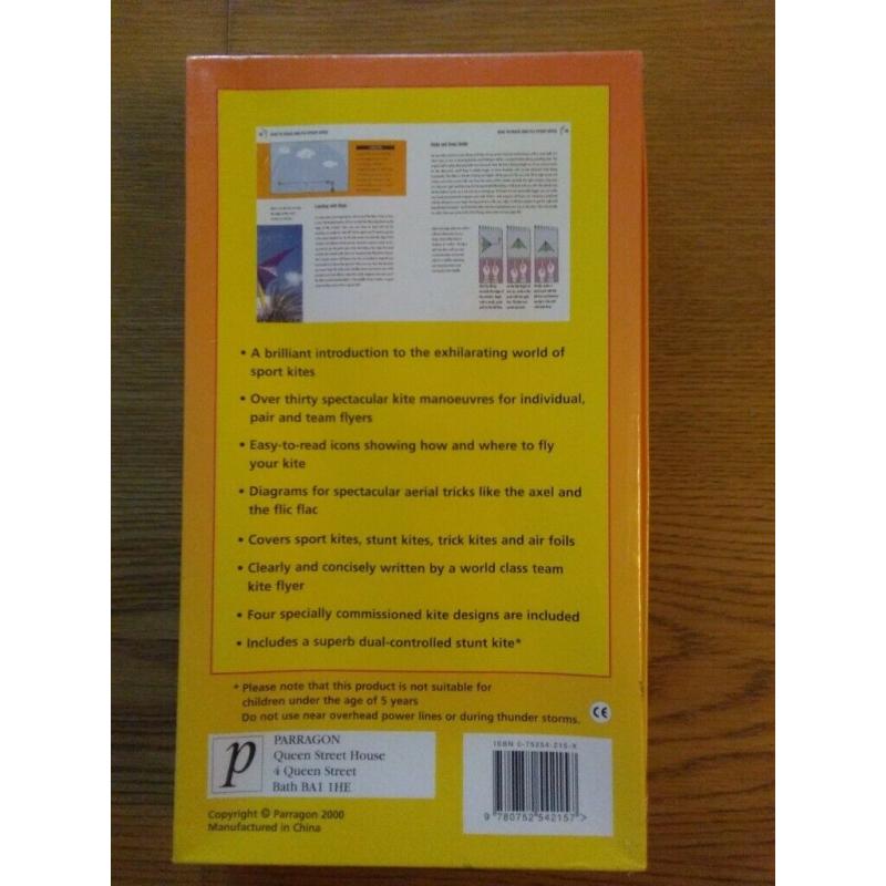 How To Make And Fly Stunt Kites Kit Jeremy Boyce Book & Stunt Kite Kit - New