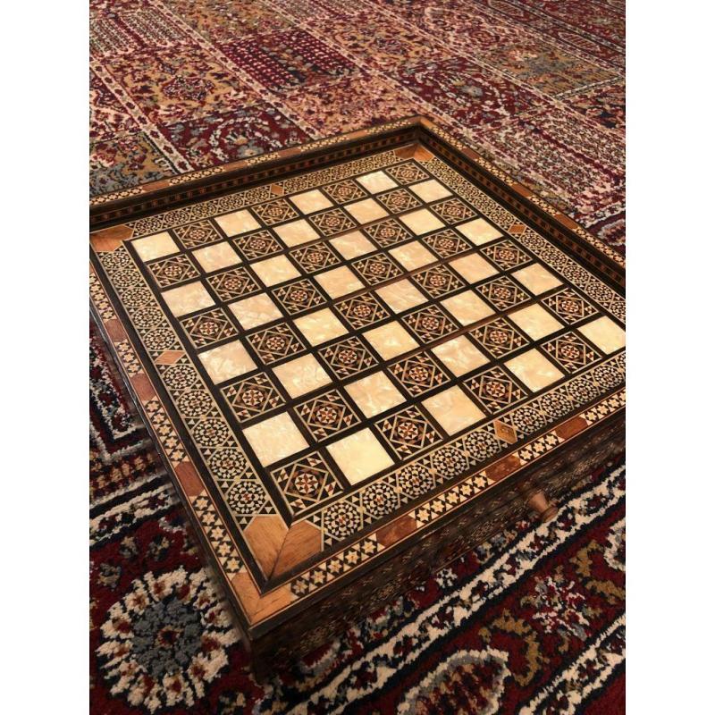Antique Egyptian handmade chess set forty years old