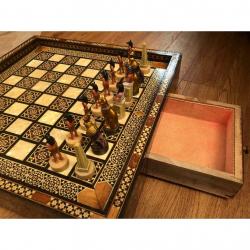 Antique Egyptian handmade chess set forty years old