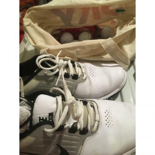 Golf shoes gloves and balls ect