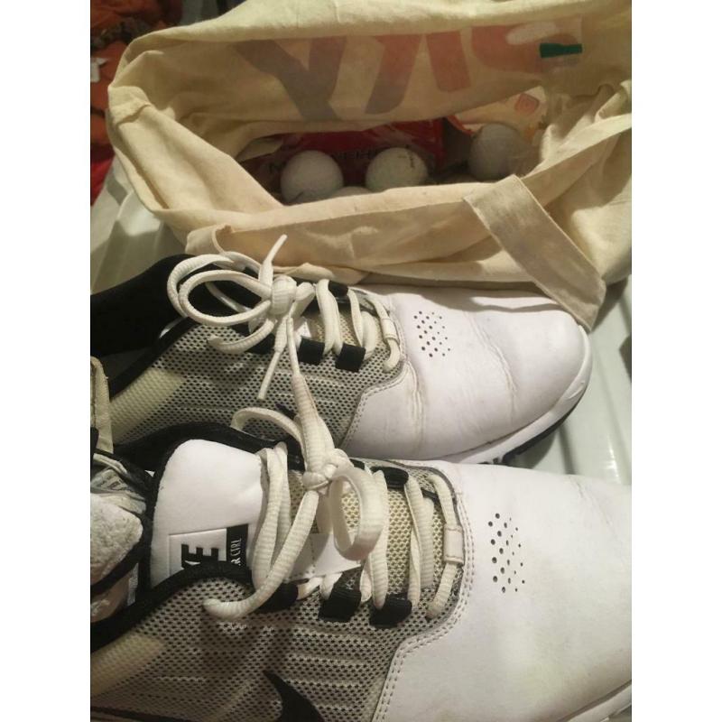 Golf shoes gloves and balls ect