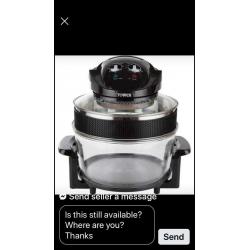 Halogen oven air fryer black inc ring trays, changing colours in kitchen cost ?99-, new