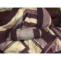 King Size Purple Satin Bed Set