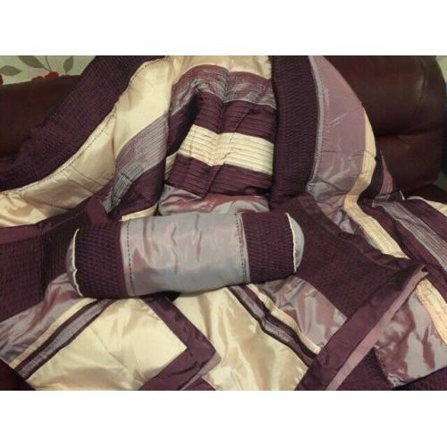 King Size Purple Satin Bed Set