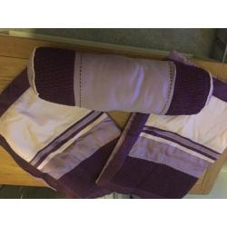 King Size Purple Satin Bed Set