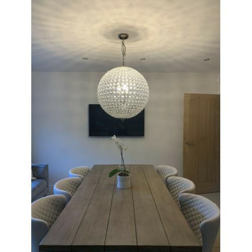 Libra Crystal Chandelier Ceiling Light Pendant Large 3 Bulb Globe Ball Fitting RRP ?828