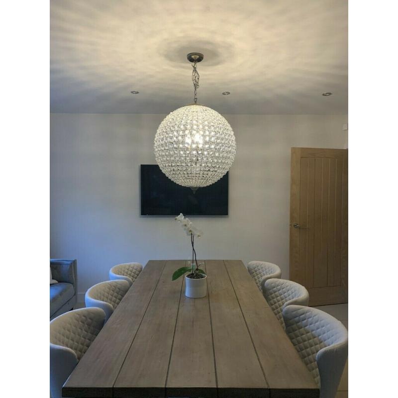 Libra Crystal Chandelier Ceiling Light Pendant Large 3 Bulb Globe Ball Fitting RRP ?828